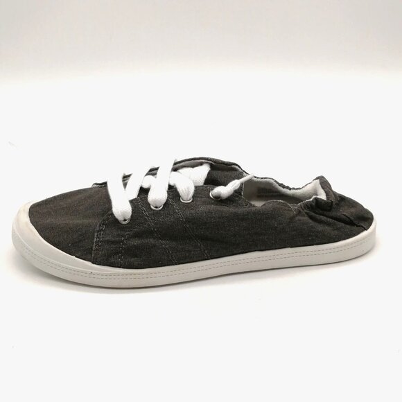 Maurices Womens Sneaker Mariah 117249 Dk Gray Lace Up‎ Elastic Back Round Toe 9 - Picture 1 of 10